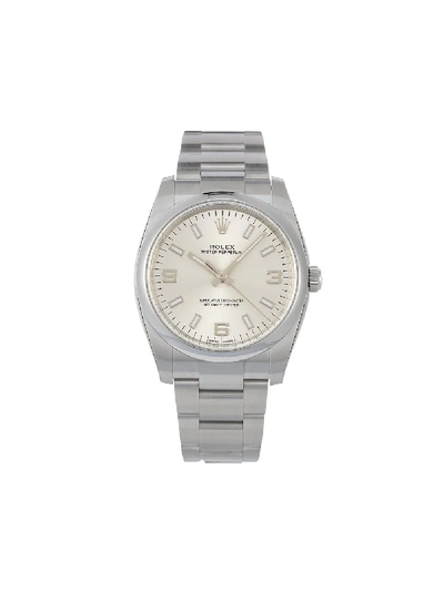 Shop Rolex Unworn Oyster Perpetual 34mm In Silver