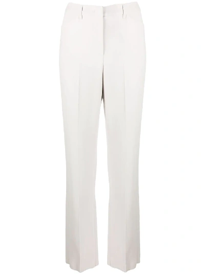 Shop Emporio Armani High-waisted Pleat Detail Trousers In Grey