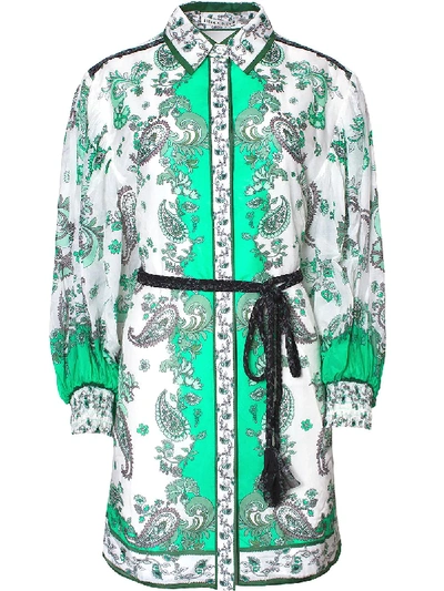 Shop Alice And Olivia Oralia Shirt Dress In Green