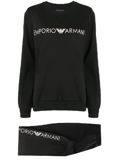 Shop Emporio Armani Logo-print Tracksuit In Black
