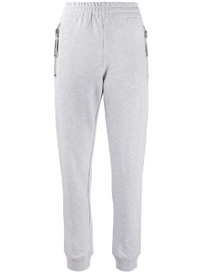Shop Moschino Slim-fit Sweatpants In Grey