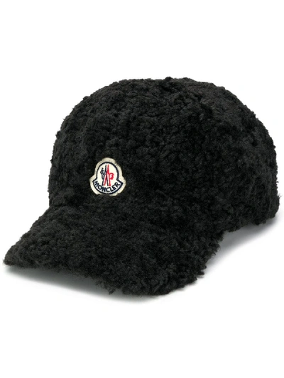 Shop Moncler Logo Baseball Cap In Black