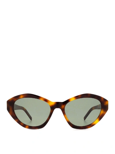 Shop Saint Laurent Sl 250 Slim Cat Eye Sunglasses In Brown