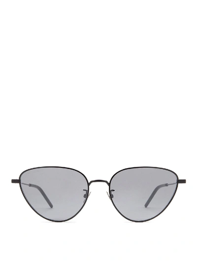 Shop Saint Laurent Sl 310 Cat Eye Metal Sunglasses In Grey