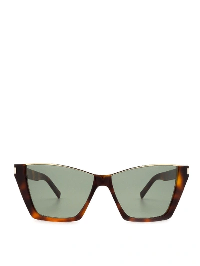 Shop Saint Laurent Sl 369 Kate Sunglasses In Brown