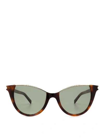 Shop Saint Laurent Sl 368 Cat Eye Sunglasses In Brown