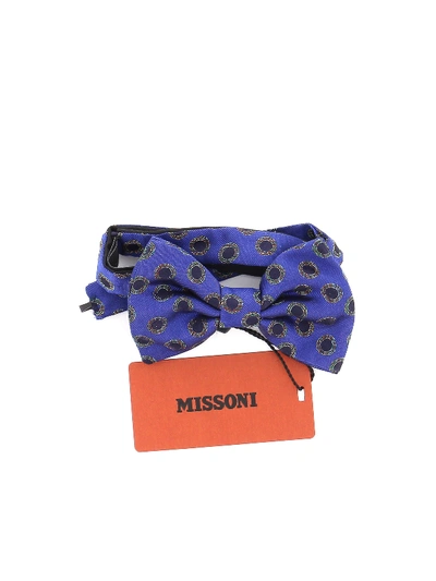 Shop Missoni Hoops Patterned Bow Tie In Blue