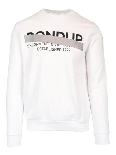 Shop Dondup Printed Logo Sweatshirt In White