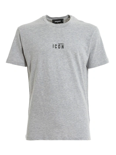 Shop Dsquared2 Icon Mini Logo T-shirt In Grey