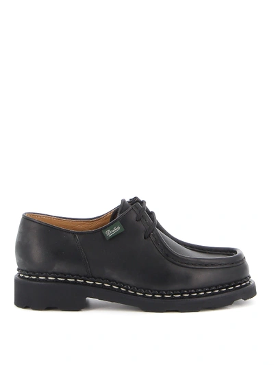 Shop Paraboot Michael Smooth Leather Shoes In Black