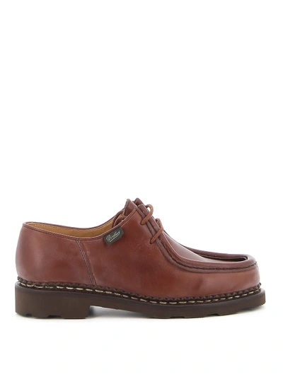 Shop Paraboot Michael Smooth Leather Shoes In Brown