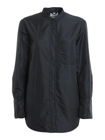 Shop Aspesi Nylon Shirt Jacket In Dark Blue