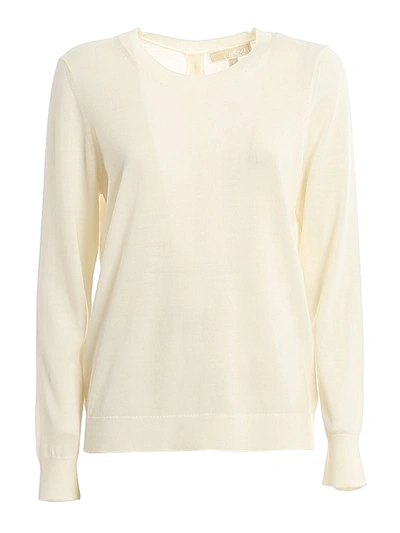 Shop Michael Kors Rear Buttons Sweater In Cream