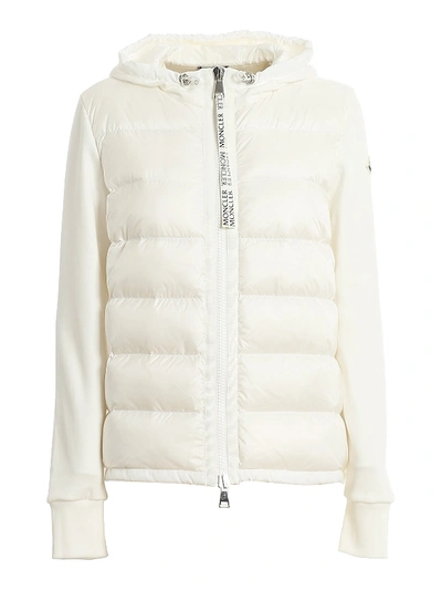 Shop Moncler Padded Panel Hoodie In White