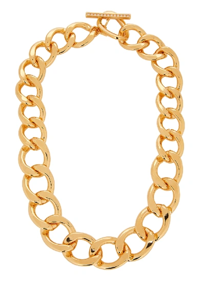Shop Kenneth Jay Lane Crystal-embellished Gold-tone Chain Necklace