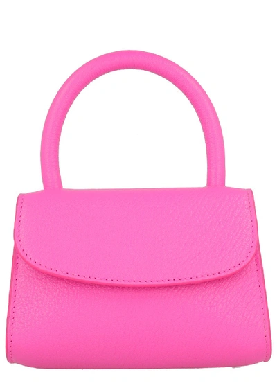 Shop By Far Mini Hot Pink Leather Top Handle Bag In Bright Pink