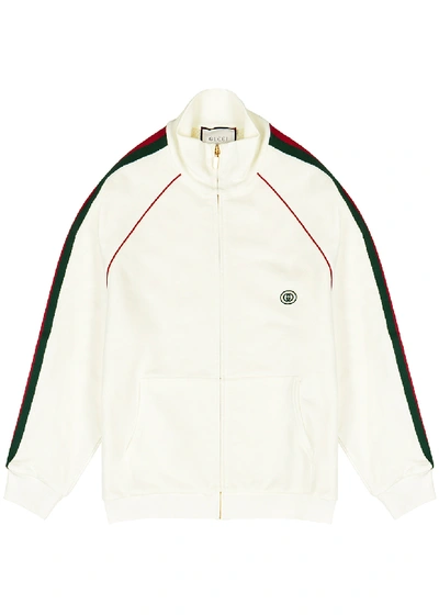 Shop Gucci White Cotton Track Jacket In Ivory