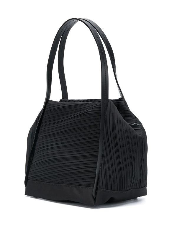 Pleats Please Issey Miyake Pleated Tote Bag In Black ModeSens