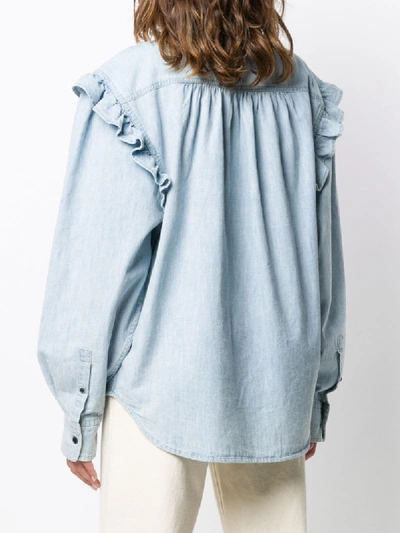 Shop Isabel Marant Étoile Gossia Chambray Denim Blouse In Blue