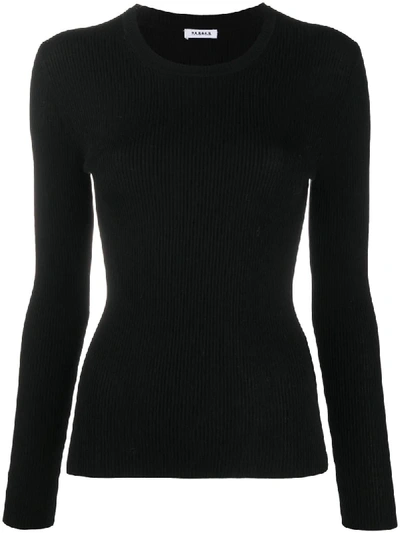 Shop P.a.r.o.s.h Crew Neck Knitted Top In Black