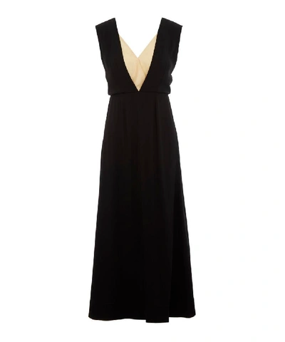 Shop Colville Contrast Sleeveless Dress In Black/ecru