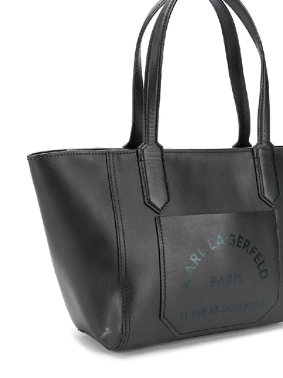 Shop Karl Lagerfeld Logo Print Tote Bag In Black