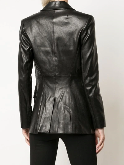Shop Rosetta Getty Leather Blazer In Black
