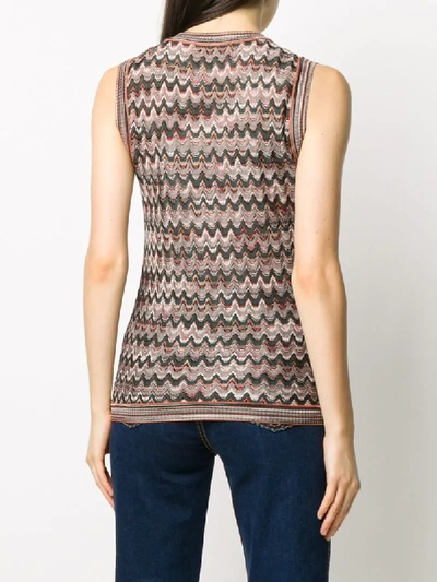 Shop Missoni Knitted Sleeveless Top In Green