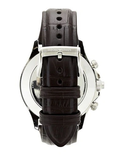 Shop Emporio Armani Wrist Watch In Brown