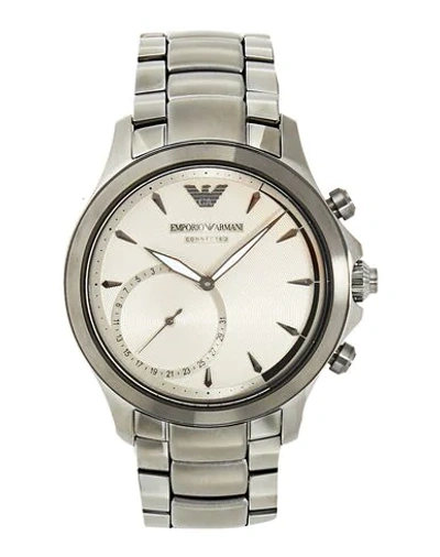 Shop Emporio Armani Wrist Watch In Silver