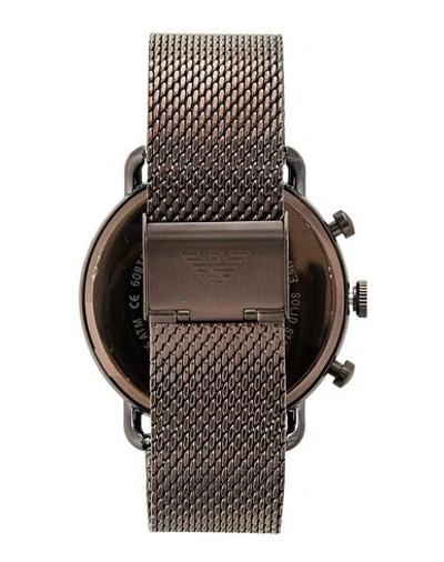 Shop Emporio Armani Wrist Watch In Brown