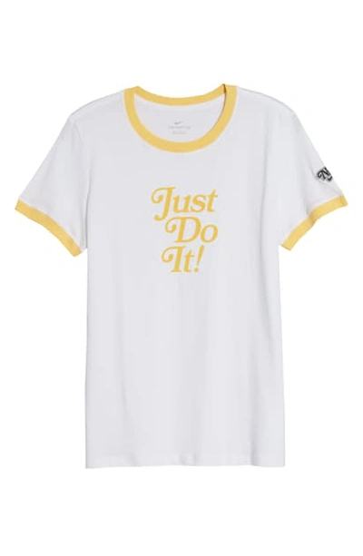 Shop Nike Sportswear Retro Ringer Graphic Tee In White/tpzgld