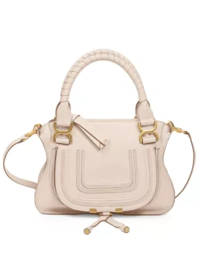 Shop Chloé Small Marcie Leather Satchel In Softy Pink