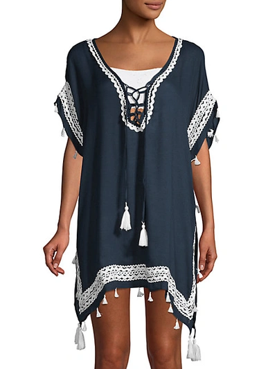 Shop Surf Gypsy Lace-up Poncho Coverup In White