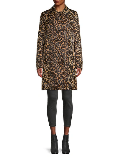 Shop Miu Miu Leopard-print Padded Coat