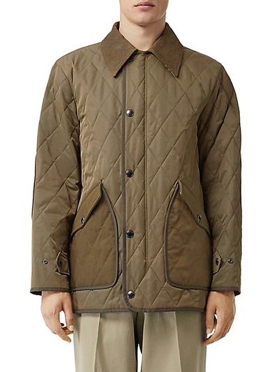 Shop Burberry Tyneside Quilted Jacket In Dark Olive