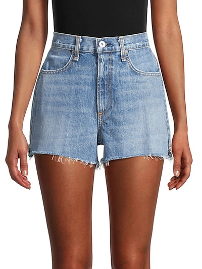 Shop Rag & Bone Maya High-rise Denim Shorts In Medium Blue