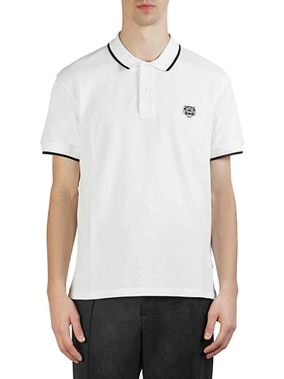 Shop Kenzo Tiger Crest Polo T-shirt In White