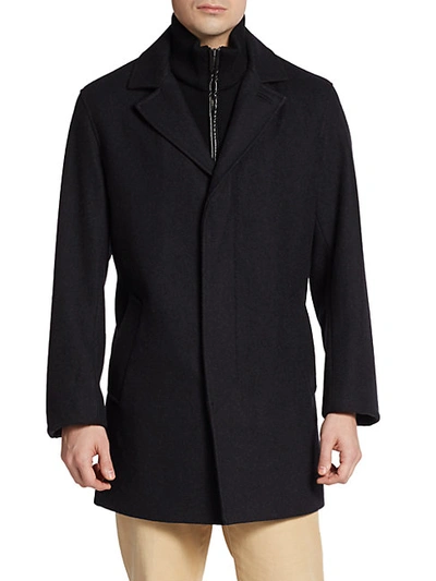 Shop Cole Haan Men's Solid Wool-blend Coat In Castle Rock