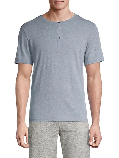 Shop Threads 4 Thought Short-sleeve Henley In Grey Blue