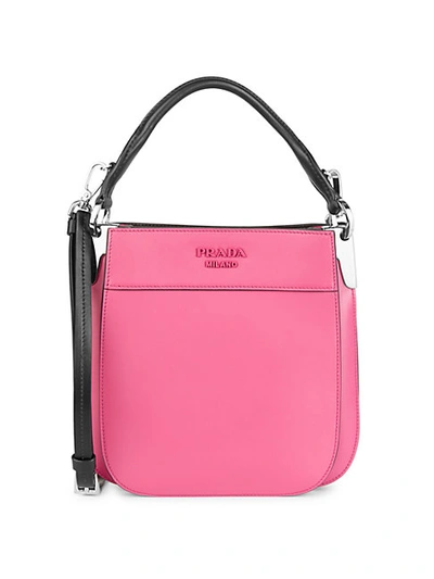 Shop Prada Margit Leather Shoulder Bag In Pink