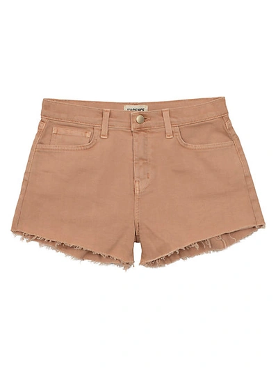 Shop L Agence Ryland High-rise Frayed Shorts In Terracotta