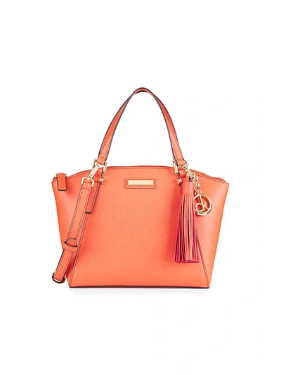 Shop Calvin Klein Top Handle Crossbody Tote Bag In Burnt Orange
