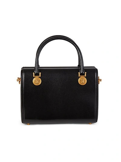 Shop Versace Boxed Leather Top Handle Bag In Nero