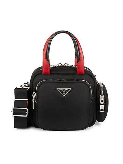 Shop Prada Padded Nylon Satchel In Black