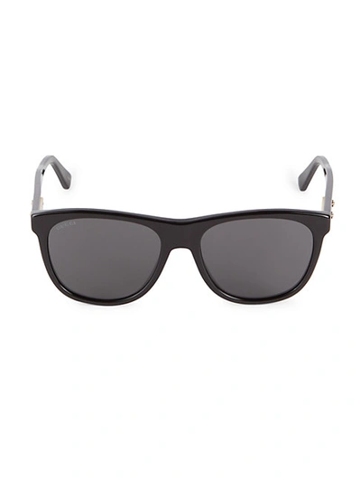 Shop Gucci Core 55mm Square Sunglasses In Black