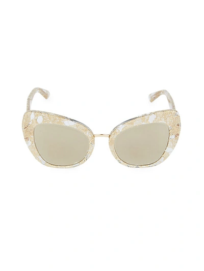 Shop Dolce & Gabbana 51mm Cat Eye Sunglasses In Gold