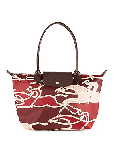 Shop Longchamp Le Pliage Neo Galop Nylon Top Handle Bag In Red