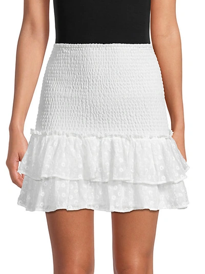 Shop Bb Dakota Ruffle Mini Skirt In Ivory