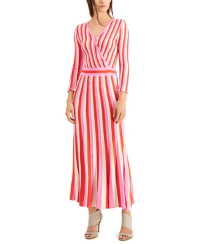 Shop Foxiedox Echo Maxi Dress In Pink/orange/white
